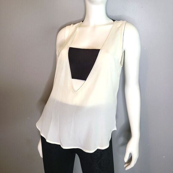 BCBGENERATION Top Blouse Colorblock Blouse sz Medium - Picture 3 of 10